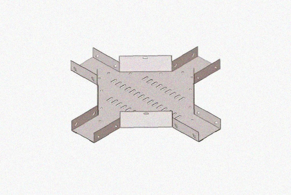 Лоток крестообразный замковый глухой КМЗГ 80х80 УТ1,5, горячее цинкование, S1,0