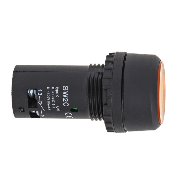 Кнопка SW2C-10D с подсветкой желтая NO 24В PROxima EKF