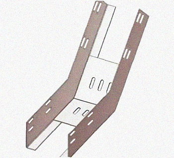 Лоток перфорированный КП 500х100-45 УТ1,5 для поворота трассы вверх на 45, горячее цинкование S1,5