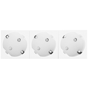 Donel Розетка 3х2К+З нем.ст., 45 гр., с з/ш, бел. (135х45мм), серия (тип) DF6