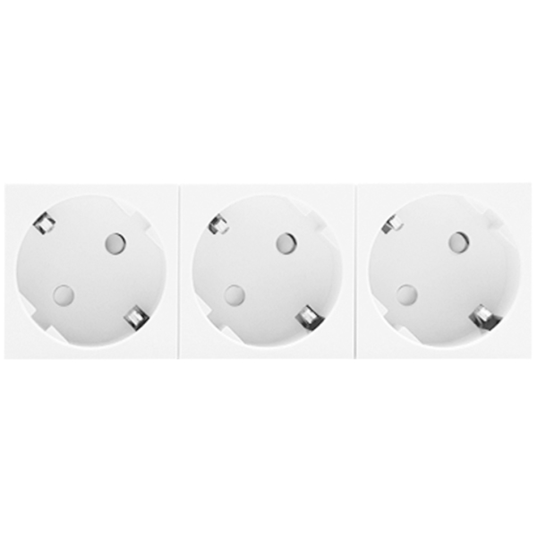 Donel Розетка 3х2К+З нем.ст., 45 гр., с з/ш, бел. (135х45мм), серия (тип) DF6 Donel Розетка 3х2К+З нем.ст., 45 гр., с з/ш, бел. (135х45мм), серия (тип) DF6