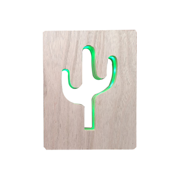 12-186 Светодиодный ночник "Кактус", зеленый, 2хАА, МДФ, 180х25х230мм APEYRON