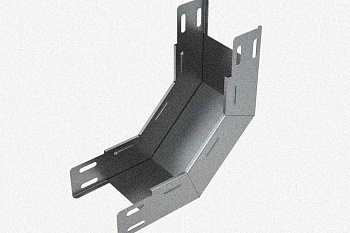 Лоток замковый глухой КПЗГ 100х50-45 УХЛ1 для поворота трассы вверх на 45, горячее цинкование, S1,5