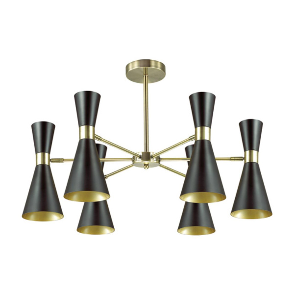 Люстра потолочная E14 6*60W 220V QUINN античная бронза/матовый черный LUMION