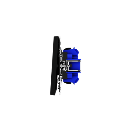 Выключатель с самовозвратом встраиваемый Voltum S70 одноклавишный 10А, (черный матовый)