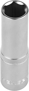 Головка торцовая "Мастер" (1/2"), удлиненная, Cr-V, FLANK, хроматированное покрытие, 15мм ЗУБР