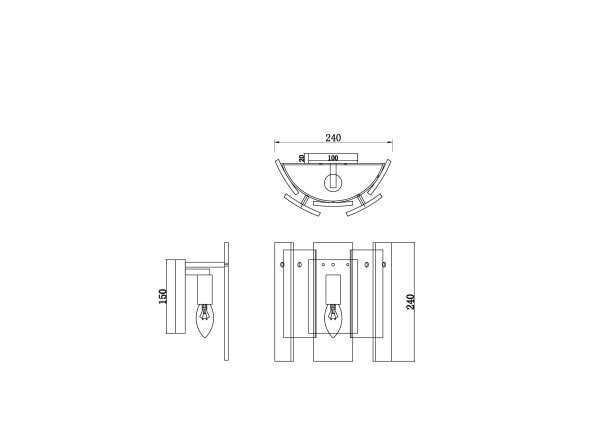 Настенный светильник (бра) 1*E14 60Вт Латунь IP20 Ottimo FR5198WL-01BS Freya
