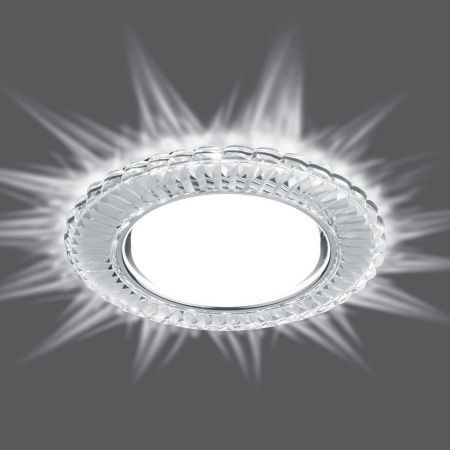 Св-к встр.с белой LED подсветкой Feron CD4044 потолочный GX53 без лампы, прозр., хром
