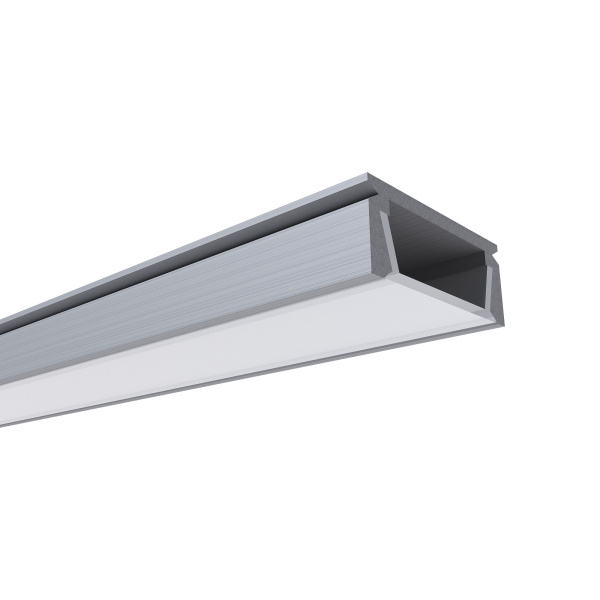 GM-08-05 Профиль алюминиевый для светодиодной ленты, анод., П-образный , накладной, серебро, 16х6мм, 1м, шир. ленты до 12мм, индивидуальная упаковка (