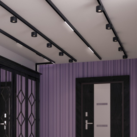 Трековый св-к для низков.шинопровода IP20 LED 4000K 24W 48V FLUM черный NOVOTECH