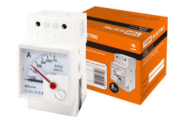 Амперметр А45Д 1000/5А-1,5 (DIN-рейка) TDM Амперметр А45Д 1000/5А-1,5 (DIN-рейка) TDM