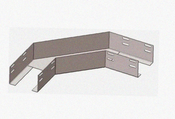Лоток угловой замковый перфорированный КГЗ 200х85-90 УХЛ1 поворот на 90, горячее цинкование, S1,5
