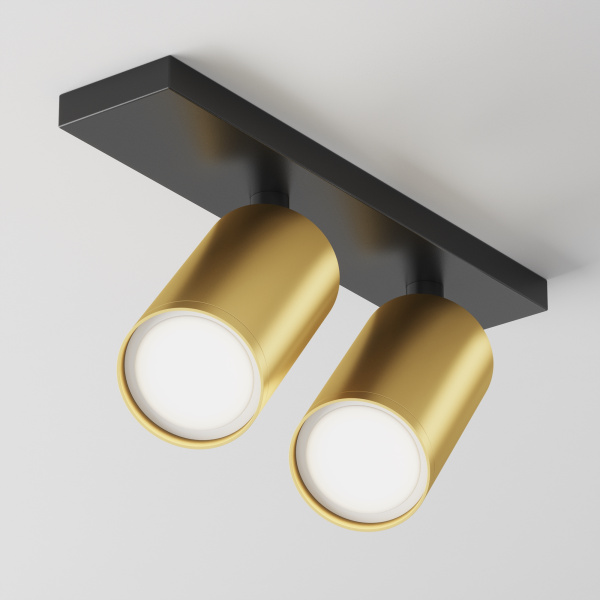 Потолочный светильник 2*GU10 10Вт Черный и Матовое золото IP20 Ceiling & Wall C051CL-U-02BMG Technical Maytoni