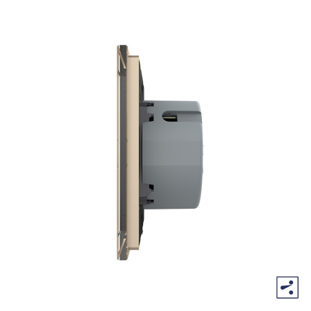 Сенсорный проходной выключатель 2 клавиши 1 пост Золотой Livolo