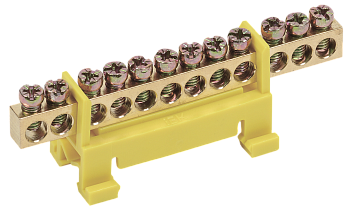 Шина PE "земля" на DIN-изоляторе типа "Стойка" ШНИ-6х9-12-С-Ж IEK