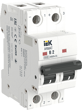 Выключатель автоматический ВА МОД M06N-DC 2П B 2А ARMAT IEK