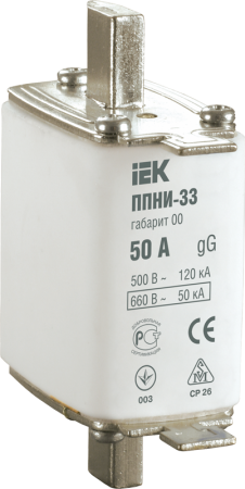 Плавкая вставка предохранителя ППНИ-33 габарит 00 125А IEK