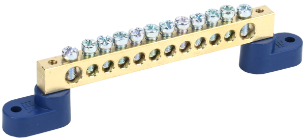 Шина N "ноль" на двух угловых изоляторах ШНИ-8х12-12-У2-С IEK