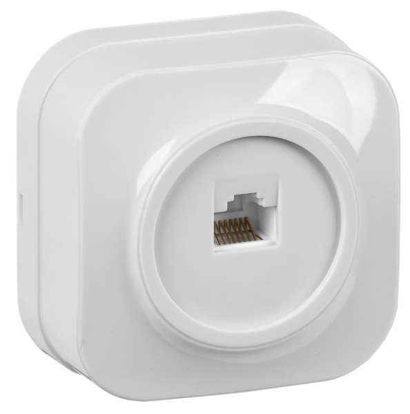 Розетка одноместная ОУ телефонная РТ20-ХБ GLORY белый IEK Розетка одноместная ОУ телефонная РТ20-ХБ GLORY белый IEK