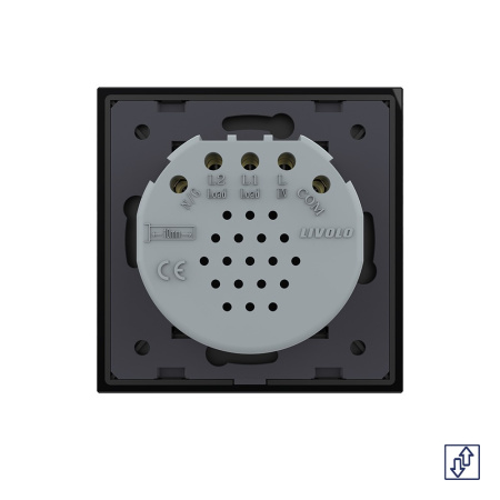 Сенсорный выключатель для жалюзи 2 клавиши 1 модуль Черный Livolo