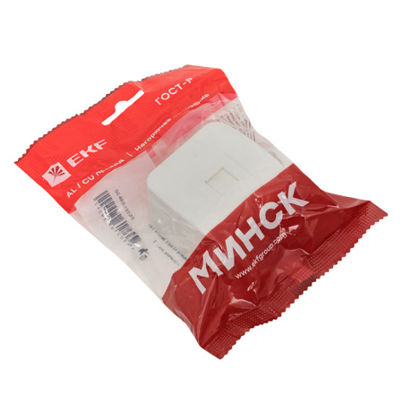 Минск Розетка Phone 1-местная ОП белая Basic EKF