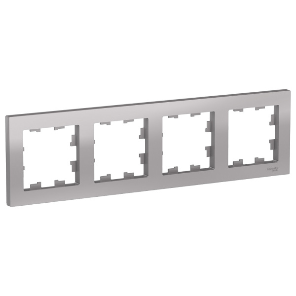 ATLASDESIGN Рамка универсальная 4-м . алюминий IP20 Schneider Electric