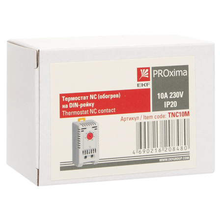 Термостат NC (обогрев) на DIN-рейку 10А 230В IP20 PROxima EKF