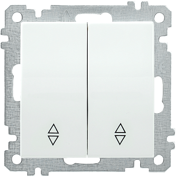 Выключатель 2-клавишный проходной ВС10-2-2-Б 10А BOLERO белый IEK