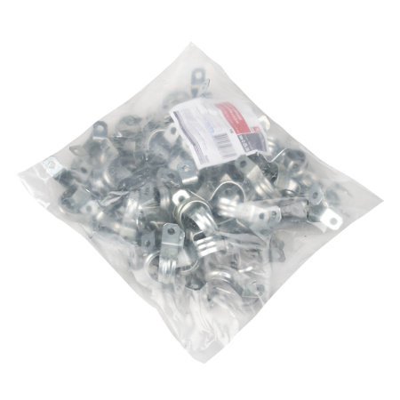 Скоба металлическая двухлапковая d25-26 мм (100 шт) PROxima EKF