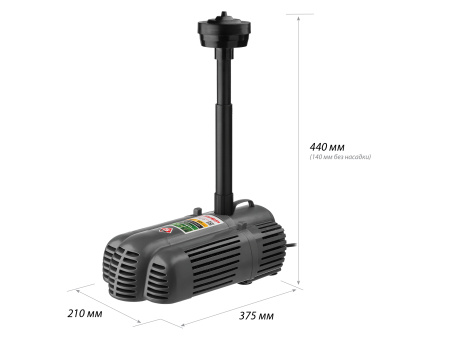 Насос фонтанный, ЗНФГ-50-3.4, для грязной воды, напор 3,4 м, насадки: колокольчик, гейзер, каскад, 85 Вт, 50 л/мин, ЗУБР
