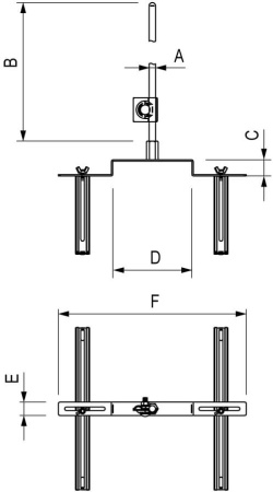Молниеприемник коньковый с регулируемыми зажимами, 1000 мм DKC