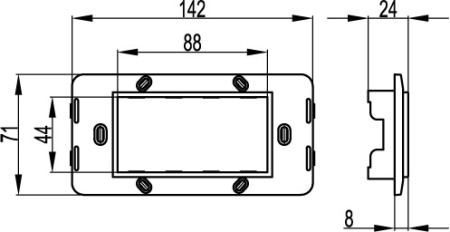 Каркас на 4 модуля, белый, RAL 9010 DKC
