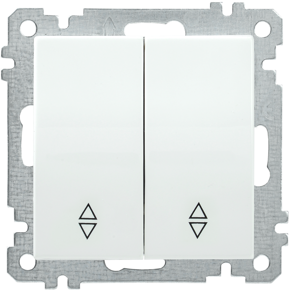 Выключатель 2-клавишный проходной ВС10-2-2-Б 10А BOLERO белый IEK