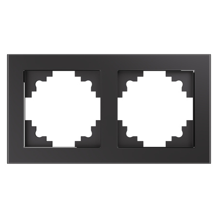 Рамка 2-местная, стекло, STEKKER, GFR00-7002-06, серия Катрин, графит