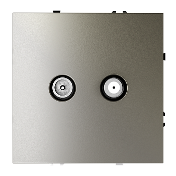 Розетка телевизионная встраиваемая Voltum S70 оконечная TV+SAT, (шелк)