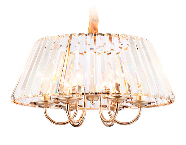 Подвесная люстра с хрусталем TR5039/6 GD/CL золото/прозрачный E14/6 max 40W D496*256 Ambrella Light