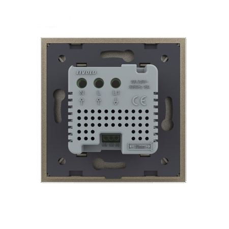 Терморегулятор пола 16А, сенсорное управление, датчик воздуха, 1 пост, цвет шампань Livolo