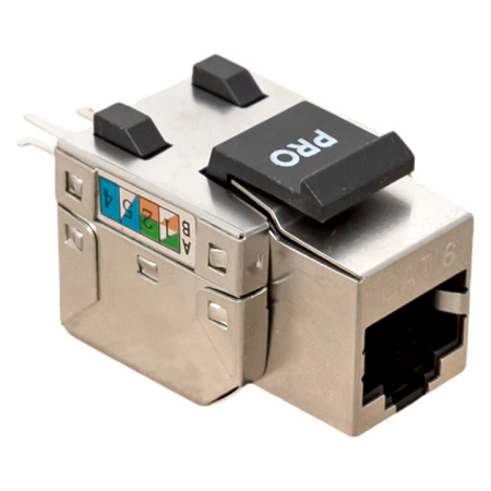 Модуль Keystone розеточный TERACOM PRO Cat,6 RJ-45 экранированный FTP 110 IDC 90 градусов EKF