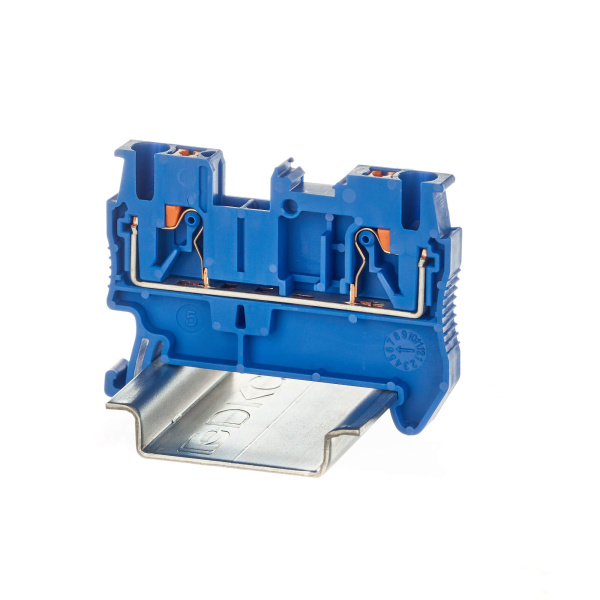 Клемма проходная, зажим push-in, 2 точки подключения, 2.5 кв.мм, синяя DKC