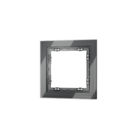 Рамка стеклянная Voltum S70 на 1 пост, (графит, стекло)