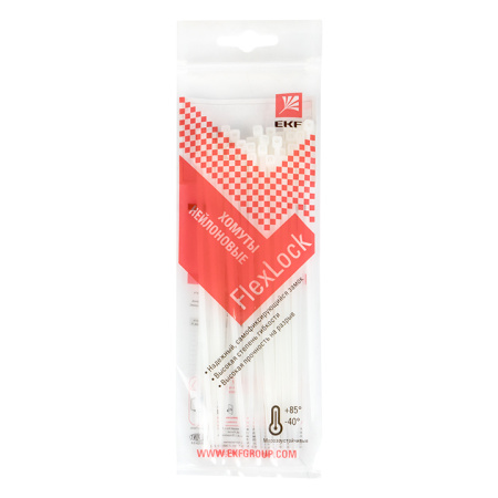 Хомут P6,6 стандартный (б), 2,5x150 (100шт) FlexLock PROxima EKF