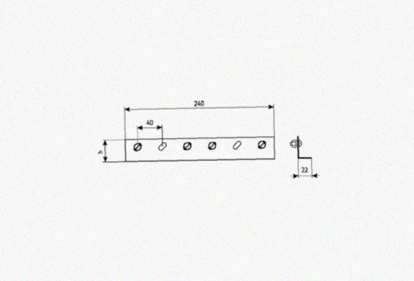 Соединитель лотковый замковый СЛЗх65х1,5 УТ1,5, оцинкованный лист, S1,5