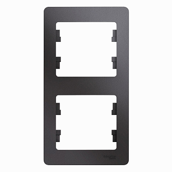 GLOSSA  Рамка вертикальная 2 пост . графит IP20 Schneider Electric