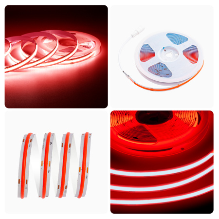 185ОО Общее освещение светодиодной лентой 3м, 24В, 11Вт/м, COB, 352д/м, IP20, крас APEYRON