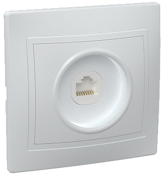 Розетка 1-местная компьютерная РК10-КБ КВАРТА белый IEK