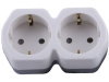 Разветвитель сетевой 2-местный с/з STEKKER ADP16-12-20, 250V,16A, ABS огнеустойчивый пластик, белый/серый