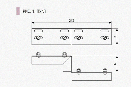 Соединитель-переходник ПУгЛ50х100 УТ1,5, оцинкованный лист, S1,0