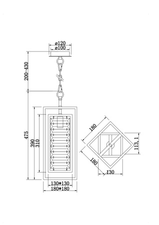 Подвесной светильник 1*E14 60Вт Золото IP20 Tening MOD060PL-01G Maytoni