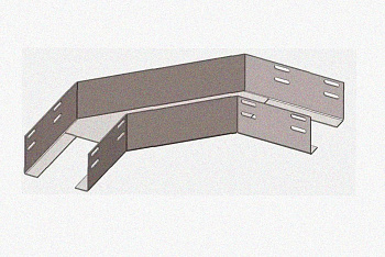 Лоток угловой глухой КГГ 150х80-135 УТ1,5 поворот на 135, горячее цинкование, S1,5