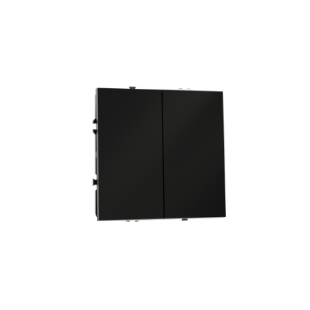 Выключатель встраиваемый Voltum S70 двухклавишный 10А, (черный матовый)